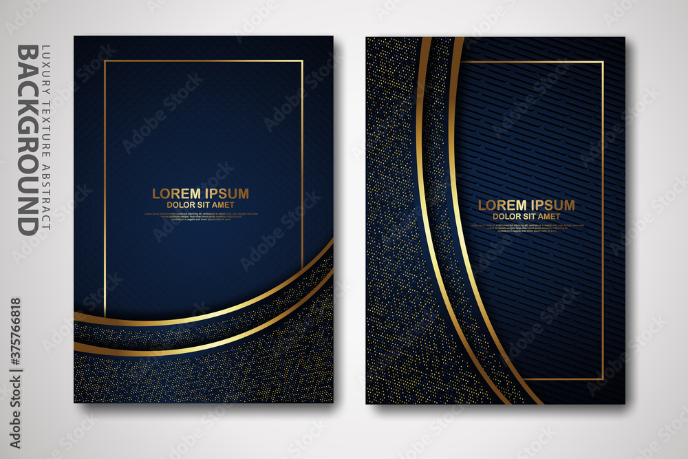 Poster vector two set of cover design template with luxury and elegant wave, circle and overlap layers back