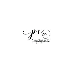 PX Initial handwriting logo template vector