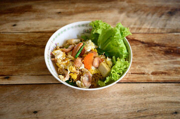 Stir-fried instant noodle mama pat Thai food