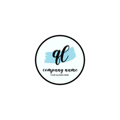 QL Initial handwriting logo template vector
