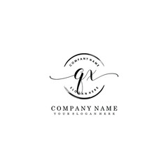 QX Initial handwriting logo template vector
