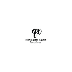 QX Initial handwriting logo template vector
