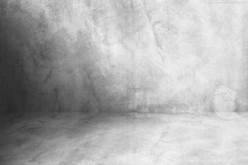 Concrete wall white color for background. Old grunge textures with scratches and cracks. White painted cement wall texture.