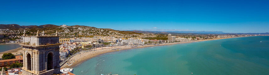 Peñiscola, a city located on the coast of the Mediterranean Sea.
