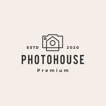 photo house hipster vintage logo vector icon illustration