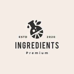 ingredients hipster vintage logo vector icon illustration