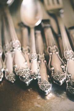 heap of vintage spoons