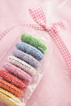 Food: Colorful little Chocolates in a Bag with Bow