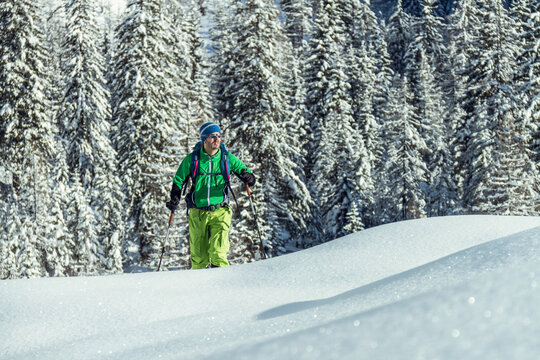 Ski tourer in austian winter landscape