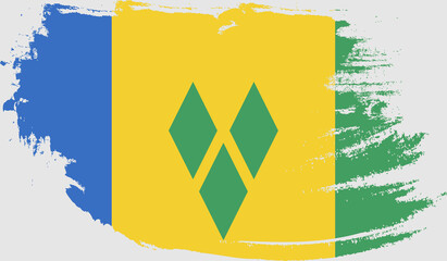 Saint Vincent and the Grenadines flag in grunge style