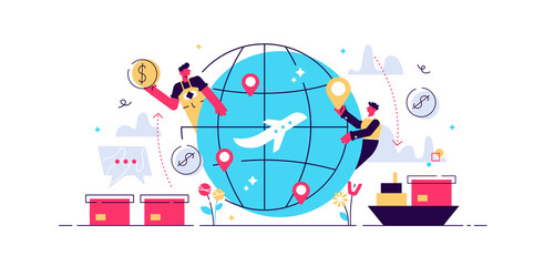 Globalisation flat vector illustration, people 