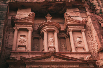 Fototapeta premium Close up view of the treasure in Petra, Jordan