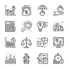 Set Of Finance And Tax Icons