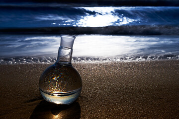 A flask with clean drinking water.