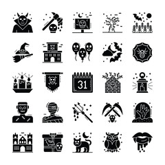 Spooky Halloween Solid Vectors Pack 