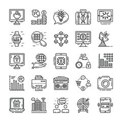 Digital Economy Icons Vector 