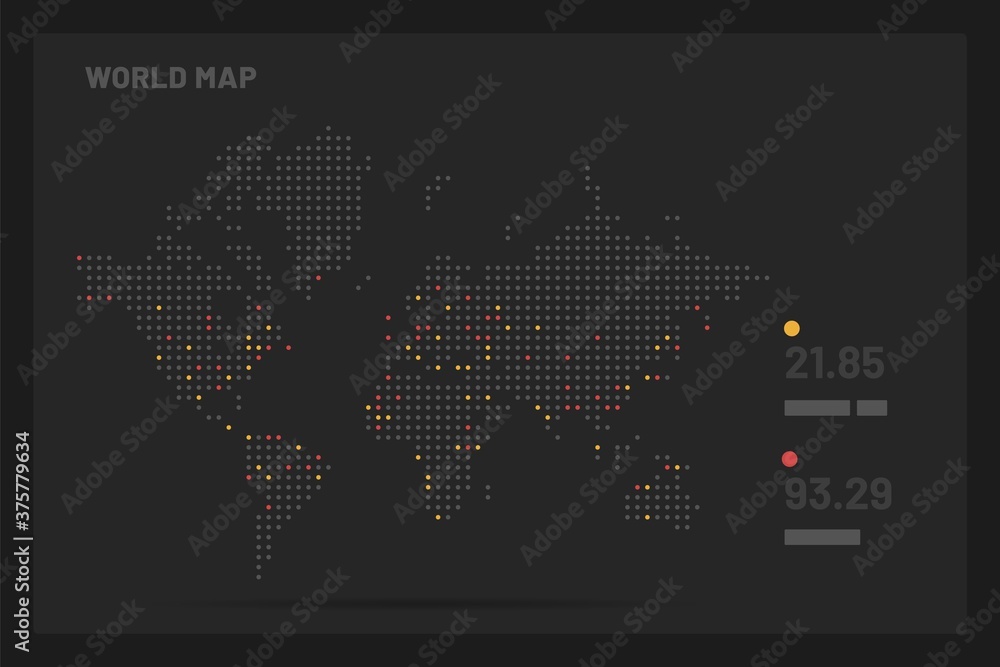 Poster elements of infographics on a dark background. use in presentation templates, mobile app and corpora