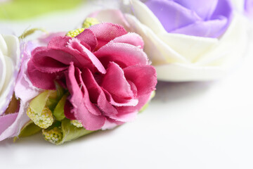 Colorful artificial flowers