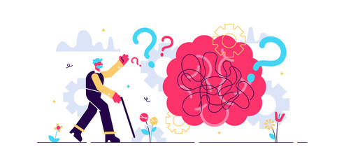 Dementia health disorder flat tiny 