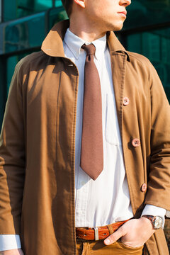 Businessman outfit from side.