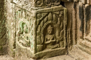 Bas-relief of apsara on Bayon Temple. on Bayon Temple, Angkor, Cambodia