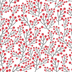 Rowan seamless pattern. Vector background