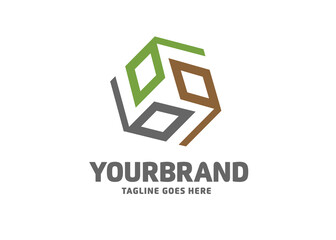 abstract geometric square technology logo vector, abstract modern Logo of a stylized 3d cube