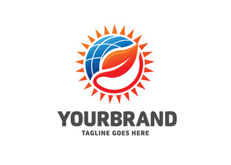 nature Sun solar energy logo design template. eco energy logo designs