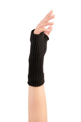Wrist and Thumb Support Sleeve black and white, Wrist Hand Brace for Carpal Tunnel isolated on white background