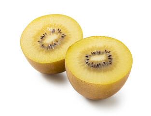 Golden kiwis on a white background
