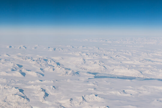 view of Greenland from 40,000'