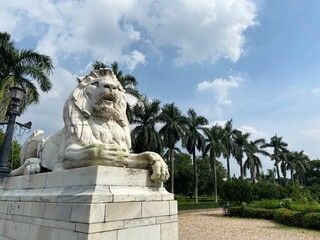 Lion Sculpture outside Victoria Memorial Palace Kolkata 