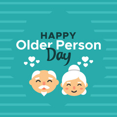 Happy Old Person Day Vector Design Illustration