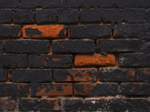 Black, Brick, Texture
