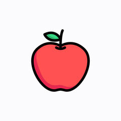 Apple fruit icon vector design illustration