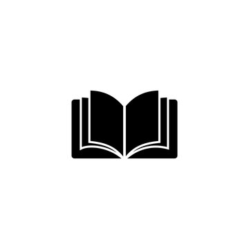 book & library icon vector symbol of education isolated illustration white background