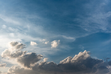 背景素材　西日に照らされる雲