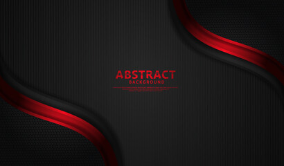 Wave abstract overlap layer on red stripes pattern background