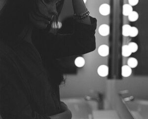 Woman in dressing room