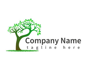 Tree logo in natural green