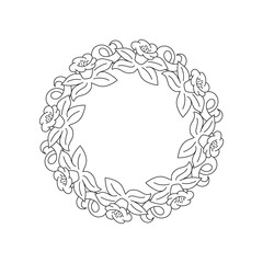 Doodle coloring page book isolated on white. Hand drawing art line frame. Sketch vector stock illustration. EPS 10