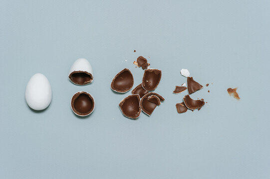 Easter Egg in stages of eating