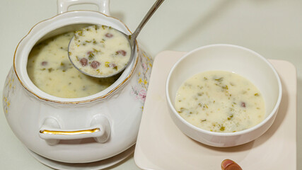 Traditional Turkish soup is Yoghurt soup