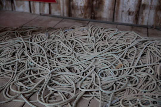 A Pile Of Sailors Rope