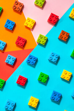 Stack block for kids pattern on colorful background.