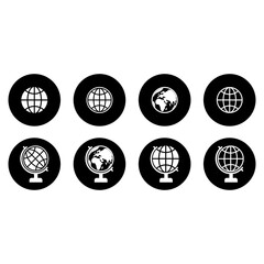 globe icon set vector symbol isolated illustration white background