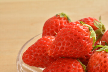  Strawberries on a glass dish
