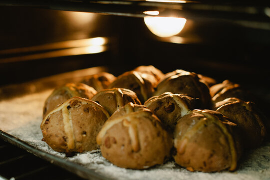 Hot Cross Buns In The Oven