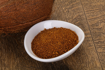 Coconut brown sugar in the bowl