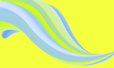 Abstract colorful wave isolated on yellow background. Modern colorful flow poster background. Wave Liquid shape colorful background. Art design for your design project, wallpaper, banner, backdrop. 